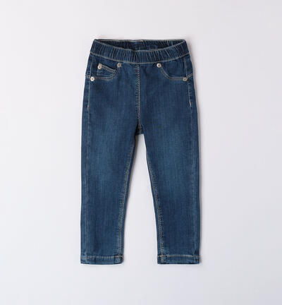 Jeans per bambina elasticizzato BLU