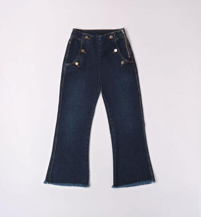 Girl's jeans with buttons BLUE