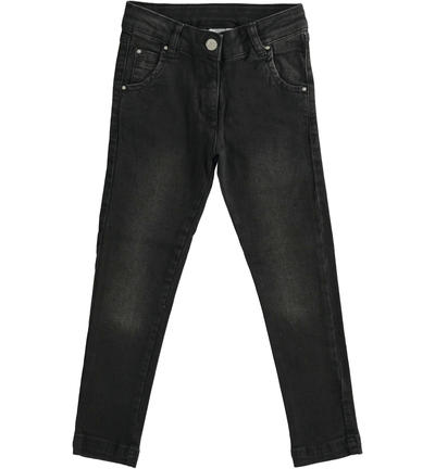 Jeans slim per ragazza NERO