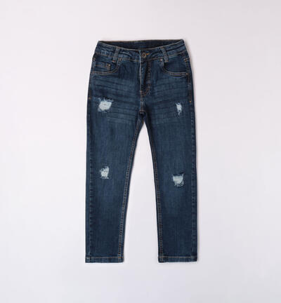 Boys' ripped jeans BLUE