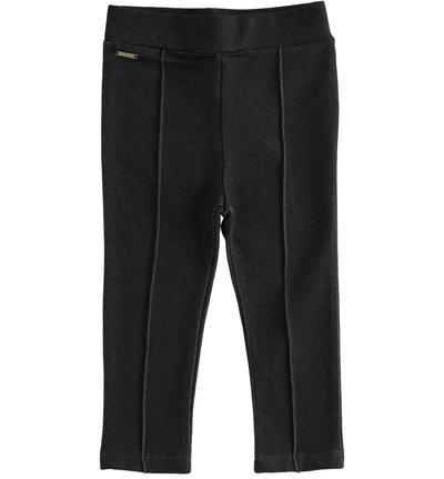 Leggings bambina effetto denim NERO
