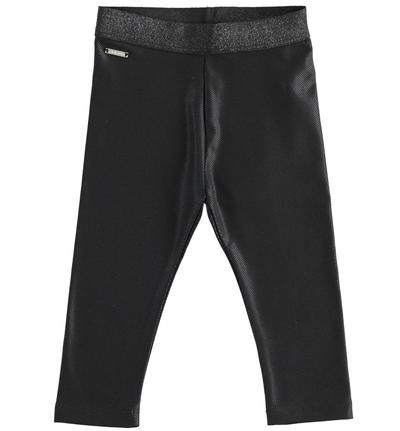 Girl's internally brushed leggings BLACK