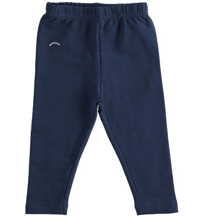 Leggings bambina in felpa BLU