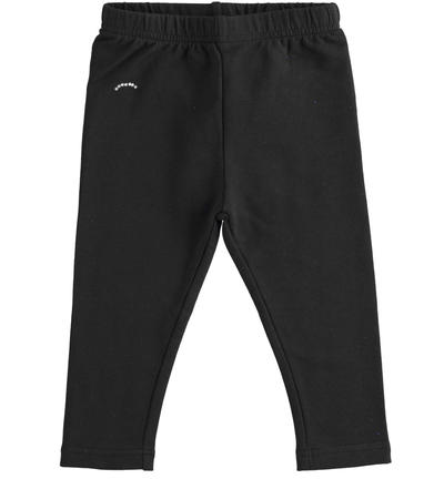 Leggings bambina in felpa NERO