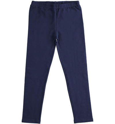Leggings ragazza in felpa tinta unita BLU