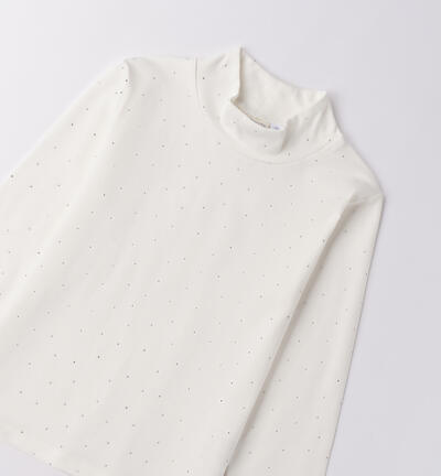 Mock-neck top for girls SILVER