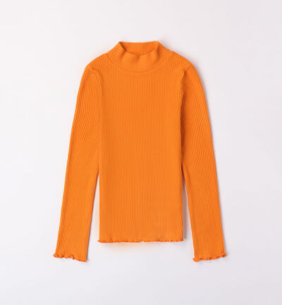 Girls' long-sleeved turtleneck ORANGE