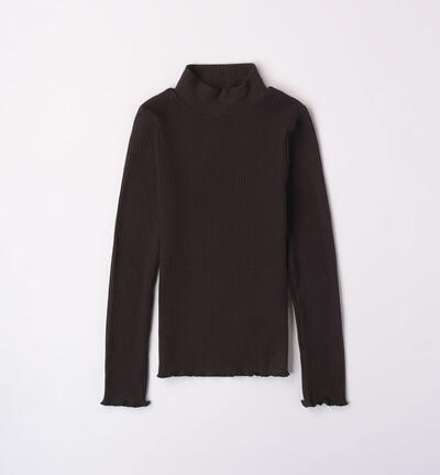 Girls' long-sleeved turtleneck BLACK