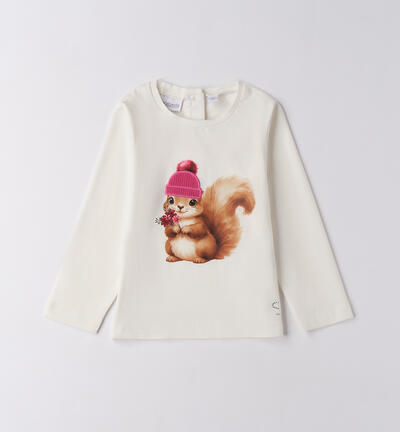 Girl's top with print CREAM