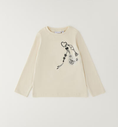 Maglia bambina girocollo BEIGE