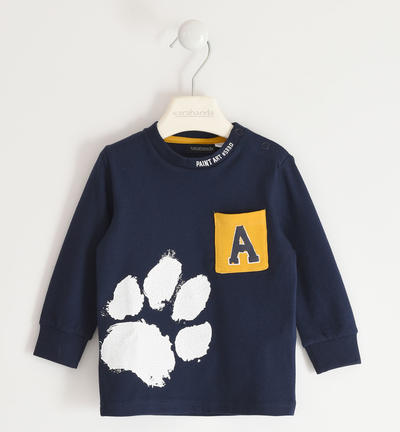 Boy's t-shirt with paw BLUE