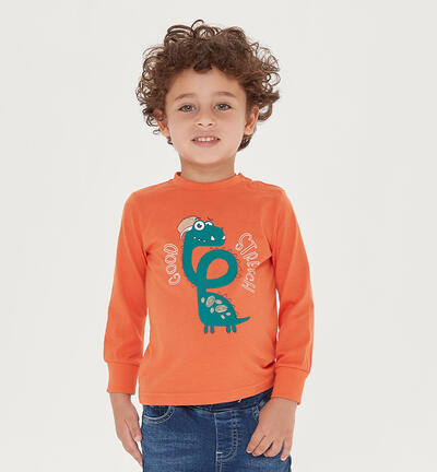 Boys' dinosaur top ORANGE