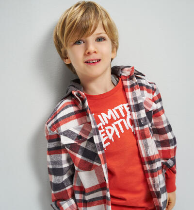 Crew-neck boy's top RED
