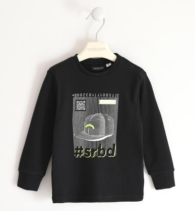 Boy's round neck t-shirt BLACK