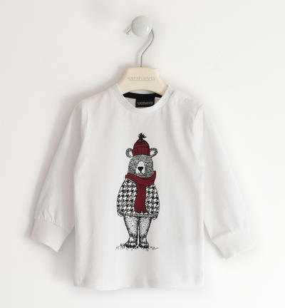 Boy's peach skin t-shirt WHITE