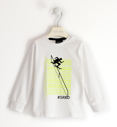 Boy's peach skin t-shirt WHITE