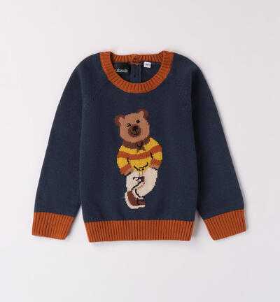 Maglione con orso per bambino BLU