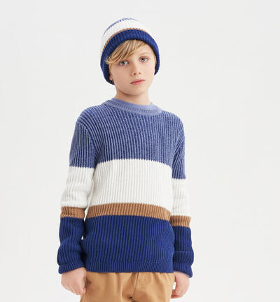 Boys' colourful jumper BLUE