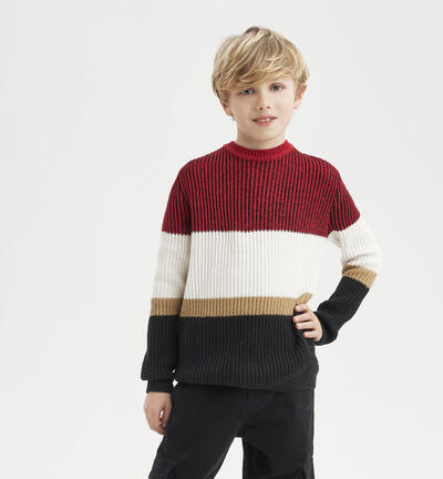 Boys' colourful jumper RED