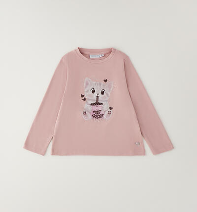 Maglia girocollo da bambina ROSA