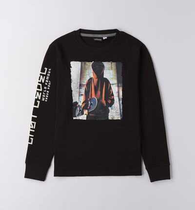 Crew neck top for boys BLACK