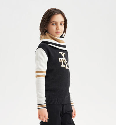 Crew neck college jumper BLACK