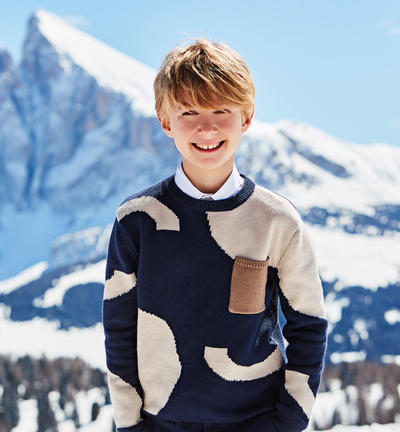 Maglia ragazzo con taschino BLU