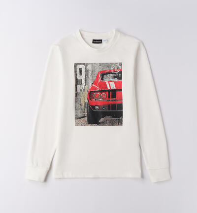 Crew neck sweater for boys CREAM