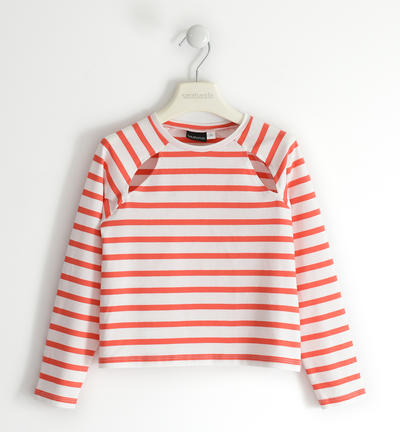 Girl's striped T-shirt RED