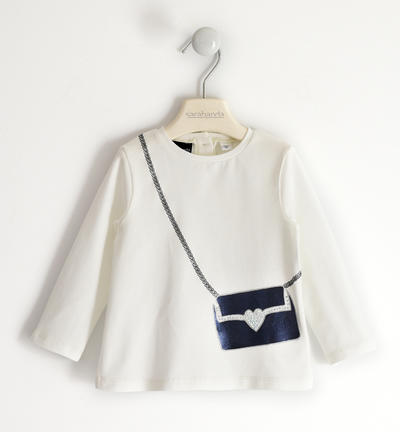 Girl's t-shirt with bag CREAM