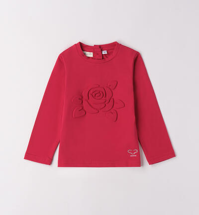 Maglietta bambina con fiore ROSSO