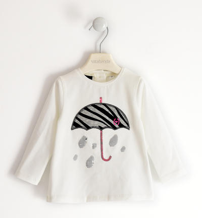 Girl's t-shirt with umbrella CREAM