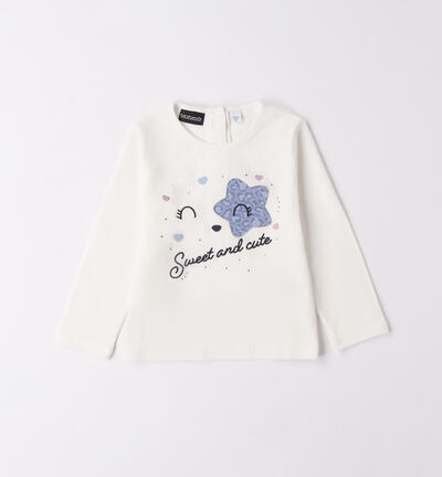 Girls' star t-shirt CREAM