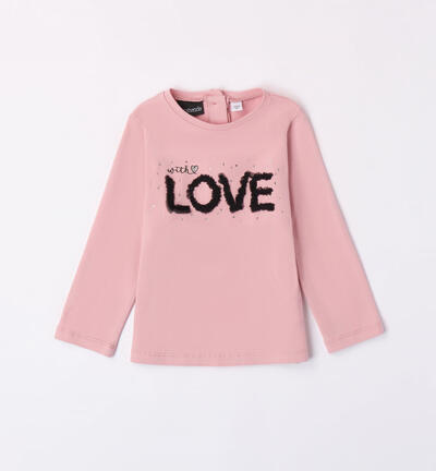 Girls' t-shirt with tulle details PINK