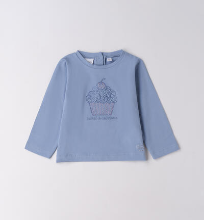 Maglietta bambina girocollo BLU