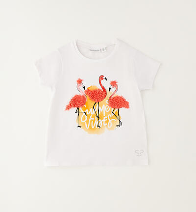 Girls' short-sleeved T-shirt WHITE