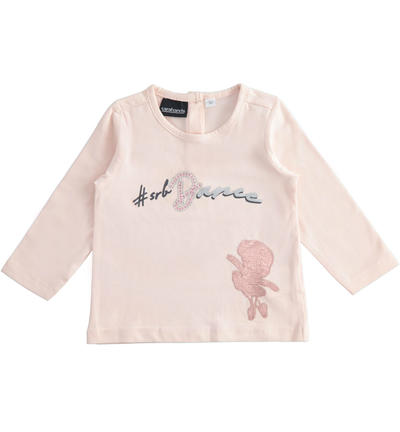 Maglietta bambina paillettes varie fantasie ROSA