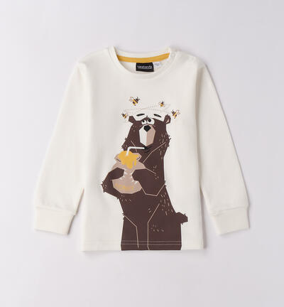 Maglietta bambino con orso PANNA