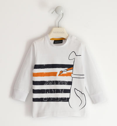 Boy's t-shirt with print WHITE
