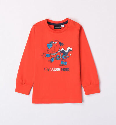 Boys' superhero t-shirt ORANGE