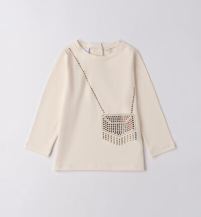 T-shirt with faux bag CREAM