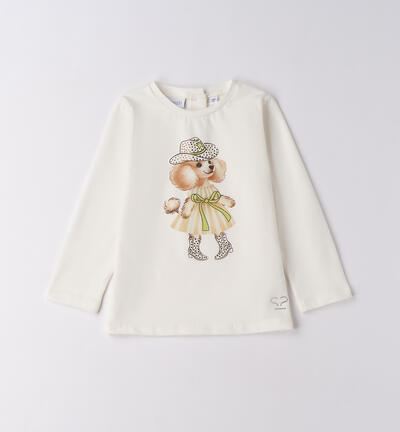 Girl's printed t-shirt CREAM