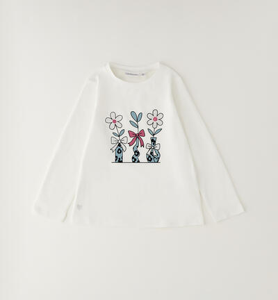 Girls' T-shirt CREAM