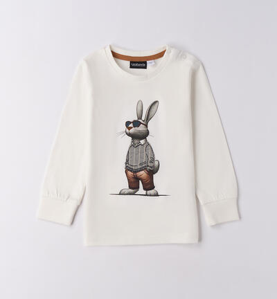 Boy's t-shirt with bunny CREAM