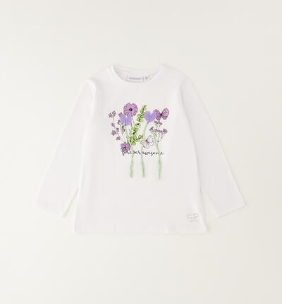 Girls' crew neck T-shirt WHITE