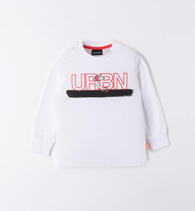 Boys' crew neck t-shirt WHITE