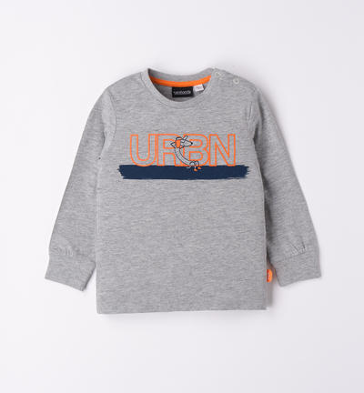 Boys' crew neck t-shirt GREY