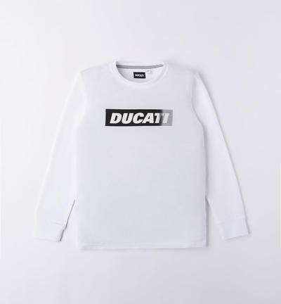 Ducati boys' 100% cotton crew neck t-shirt WHITE