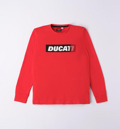 Ducati boys' 100% cotton crew neck t-shirt RED