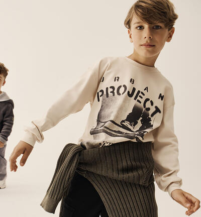 Boy's crew neck t-shirt BEIGE